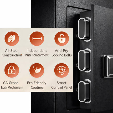 Home Safes Fingerprint Password Lock Home Office Cash Jewelry File Security Box