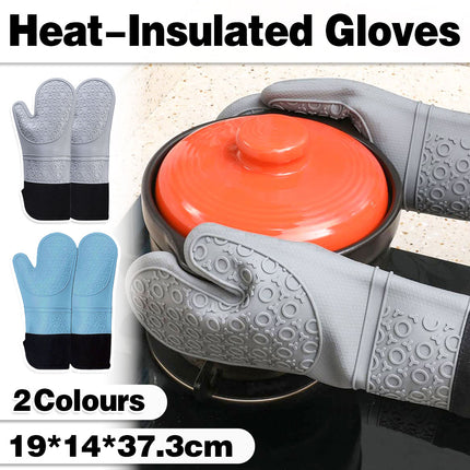 Kitchen Heat Resistant Gloves Pair Cooking Oven Mitts Baking BBQ Insulated Glove