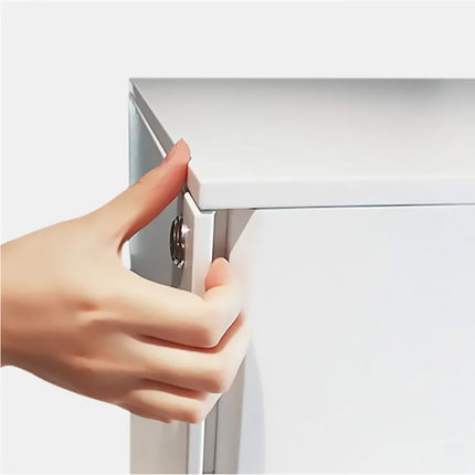 Under Desk Mobile Cabinet White 3 Drawer Steel Storage with Wheels and Lock