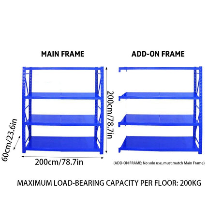 Multi-Layer Cargo Storage Shelf Warehouse Shelving Unit Heavy Duty Metal Rack