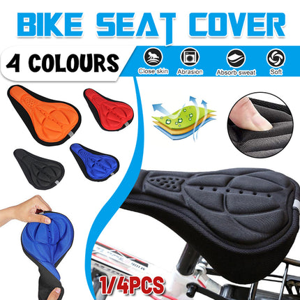Thick Silicone Bike Seat Cover Comfort Gel Cycling Bicycle Saddle Cushion Pad