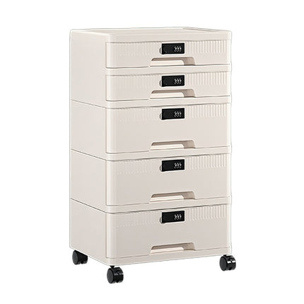 Combination Lock Storage Cabinet Off White Drawer Organiser 4 or 5 Tier Options
