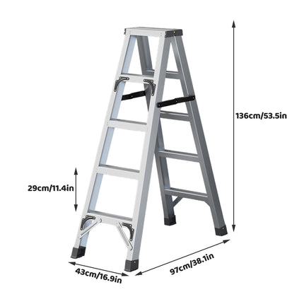 Folding Ladder 4 Step Aluminum Alloy Durable Ladder for Home Kitchen Garage Use