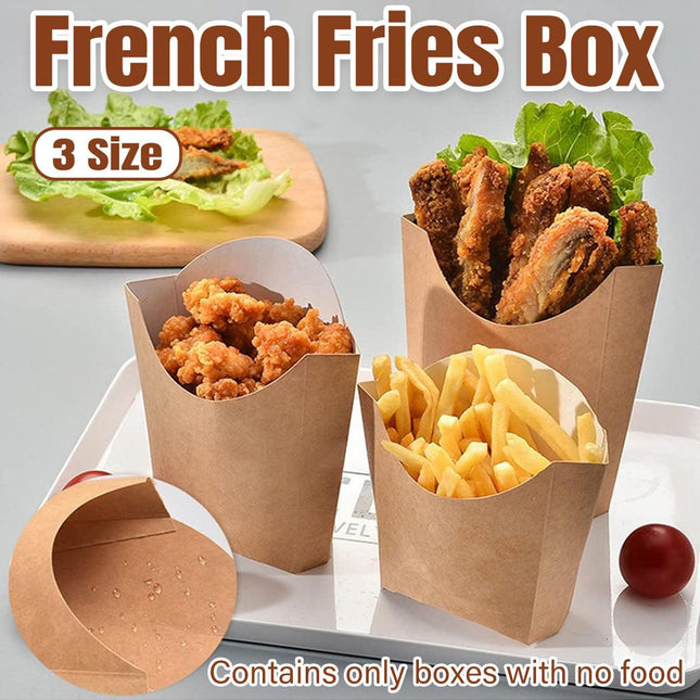 100pcs Kraft Paper Popcorn Box Folding Baking Box Party Snack Treat Container