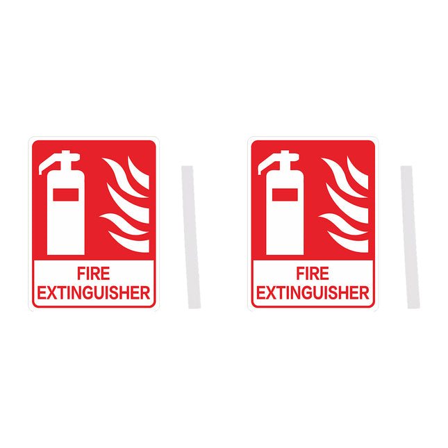 2PCS Fire Extinguisher PVC Sign Warning Safety Notice Building Warehouse Office