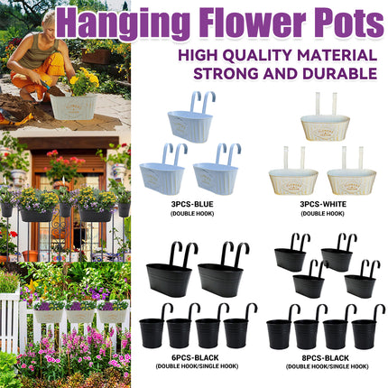 Hanging Planters for Indoor Outdoor Double Hook Wall Bracket Flower Pots Metal
