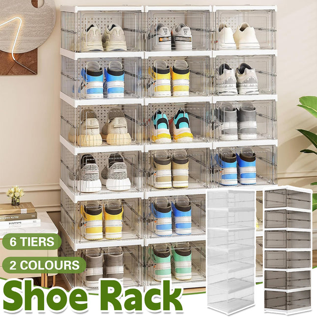 Home Foldable Shoe Box Dustproof Storage Thickened Movable Transparent Cabinet