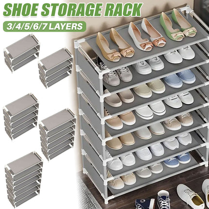 Multi Layer Shoe Storage Rack Durable for Entryway Hallway Home Space Saving