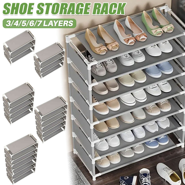 Multi Layer Shoe Storage Rack Durable for Entryway Hallway Home Space Saving