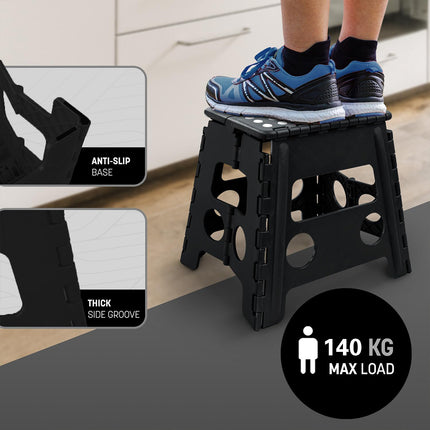 2PCS Plastic Folding Stool Set Portable Space Saving Step Stools Indoor Outdoor