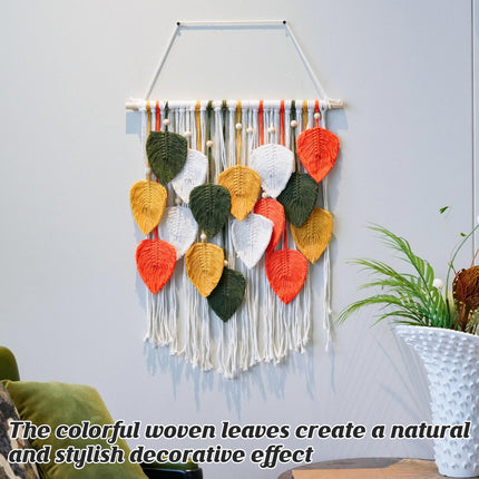 Hand Woven Leaf Tapestry Bohemian Home Decor Wall Hanging Durable Cotton Use