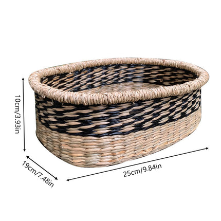 Straw Woven Storage Basket Storage Box For Home Bedroom Living Room Decorative