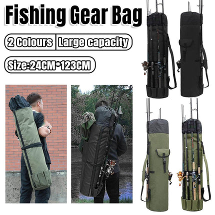 Multifunctional Cylinder Fishing Rod Bag Outdoor Gear Storage Carry Waterproof