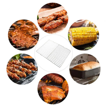 2pcs BBQ Stainless Steel Grill Grate Grid Wire Mesh Rack Cook Replacement Net