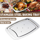Stainless Steel Grill Plate Meat Roasting Tray with Spikes Barbecue Rack Tool