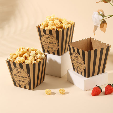 48pcs Popcorn Boxes Striped Paper Retro Candy Containers Movie Party Birthday