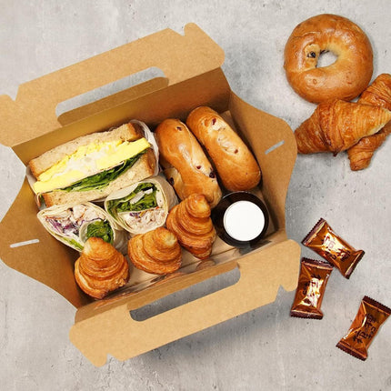 50pcs Portable Pastry Box Bakery Cake Box Takeaway Packing Boxes for Pastries