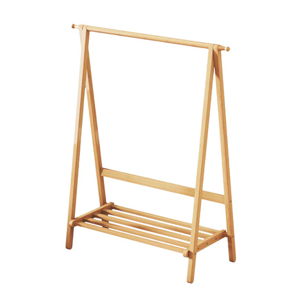 Bamboo Floor Standing Coat Rack Durable Space Saving for Bedroom Entryway Use