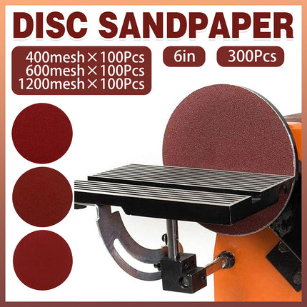 300PCS 6 Inch Sanding Discs For Wood Metal Plastic Grinding Polishing Finishing