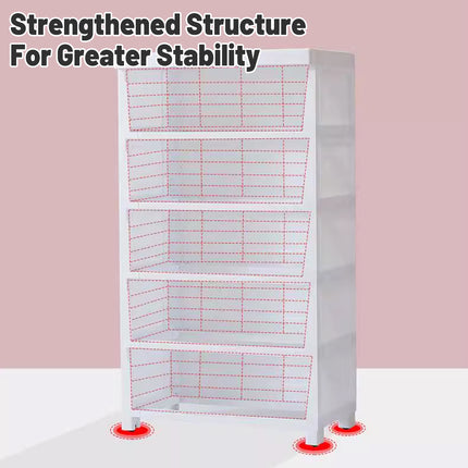 5 Tiers Large Size Plastic Drawer Storage Cabinet Dustproof Space Saving for Home