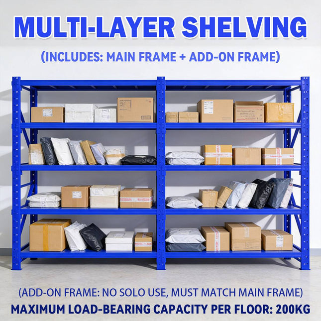 Multi-Layer Cargo Storage Shelf Warehouse Shelving Unit Heavy Duty Metal Rack