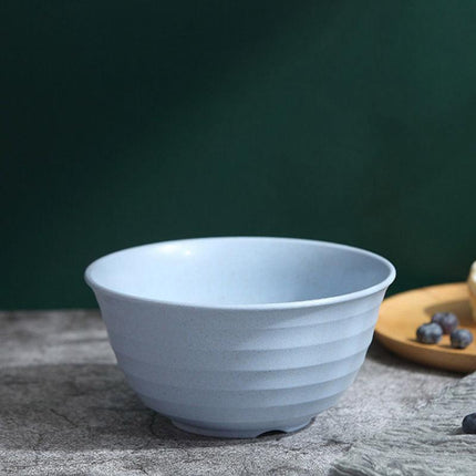 4pcs Wheat Straw Rice Bowl Round Noodle Bowl Drop Proof Kitchen Tableware Set