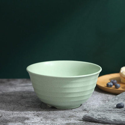 4pcs Wheat Straw Rice Bowl Round Noodle Bowl Drop Proof Kitchen Tableware Set