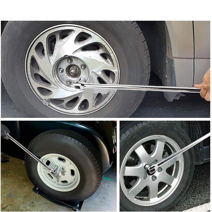 24in F-Shape CR-V Breaker Bar 1/2 Drive Socket Wrench for Car Truck Repair Use