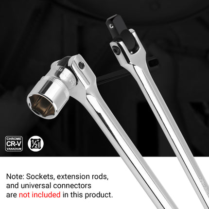 24in F-Shape CR-V Breaker Bar 1/2 Drive Socket Wrench for Car Truck Repair Use