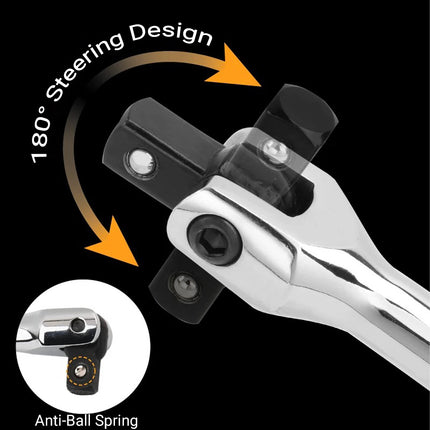 24in F-Shape CR-V Breaker Bar 1/2 Drive Socket Wrench for Car Truck Repair Use