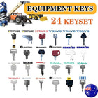 24PCS Heavy Equipment Key Set for Excavator Loader CAT Komatsu Volvo JCB Kubota