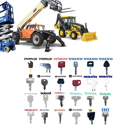 24PCS Heavy Equipment Key Set for Excavator Loader CAT Komatsu Volvo JCB Kubota