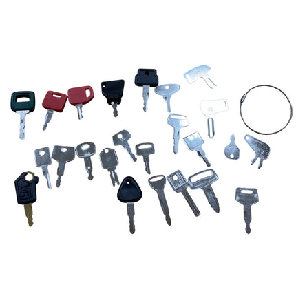 24PCS Heavy Equipment Key Set for Excavator Loader CAT Komatsu Volvo JCB Kubota