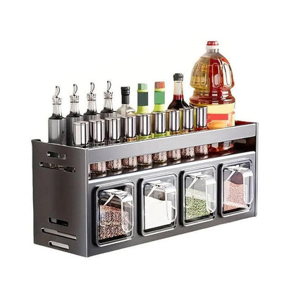 Wall Mounted Kitchen Spice Box Shelf Multifunctional Organiser for Herbs Spices