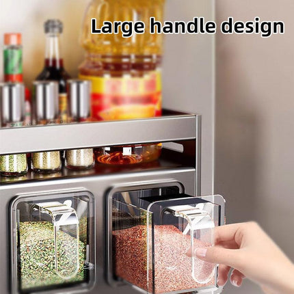 Wall Mounted Kitchen Spice Box Shelf Multifunctional Organiser for Herbs Spices