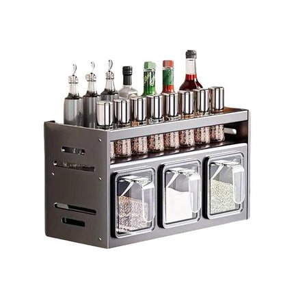 Wall Mounted Kitchen Spice Box Shelf Multifunctional Organiser for Herbs Spices