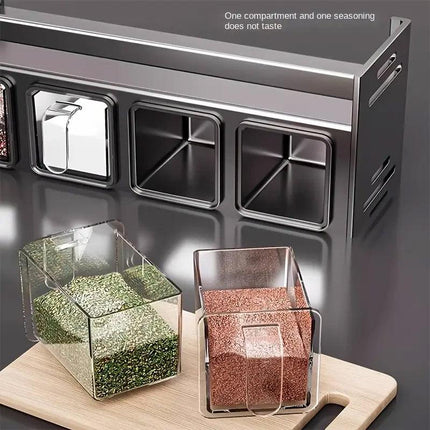 Wall Mounted Kitchen Spice Box Shelf Multifunctional Organiser for Herbs Spices