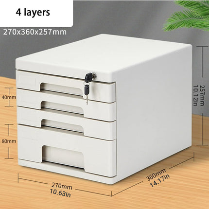 4 Tier Desktop File Storage Cabinet A4 Letter Files Confidential Records Storage