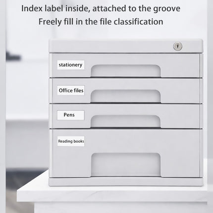 4 Tier Desktop File Storage Cabinet A4 Letter Files Confidential Records Storage