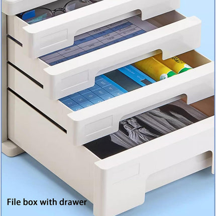 4 Tier Desktop File Storage Cabinet A4 Letter Files Confidential Records Storage