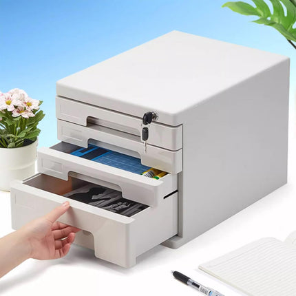 4 Tier Desktop File Storage Cabinet A4 Letter Files Confidential Records Storage