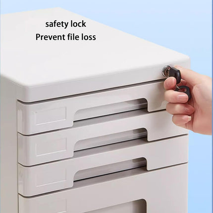 4 Tier Desktop File Storage Cabinet A4 Letter Files Confidential Records Storage