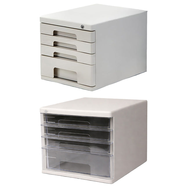 4 Tier Desktop File Storage Cabinet A4 Letter Files Confidential Records Storage