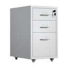 Mobile Metal File Cabinet White Lockable 3 or 5 Drawer with Wheels for Office