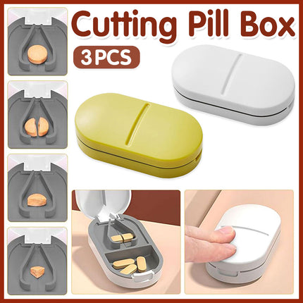 3PCS Tablet Cutter Pill Splitter Portable Medicine Box Pill Organizer Divider