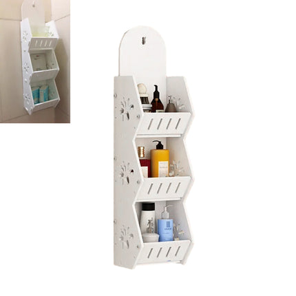 Bathroom Wall Mounted Multi Layer No Drill Storage Shelf Bathroom Organizing