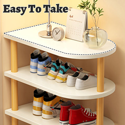 Household 4 Layer Shoe Storage Rack Organizer Space Saving Shoe Shelf Entryway