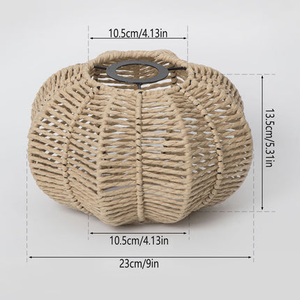 Handwoven Paper Rope Lampshade 23x13.5cm Natural Braided Pendant Light Shade