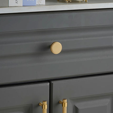 Brass Handle Modern Simple Knurled Copper Pull Closet Drawer Cabinet Door Handle