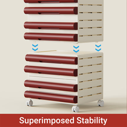 8 Tier Mobile File Organiser Cabinet with Wheels for A4 Letter Documents Books